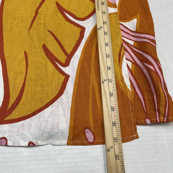 Rachel Zoe Wrap Skirt Womens S Floral Tropical Linen Blend Vacation Beach Resort - Picture 8 of 9